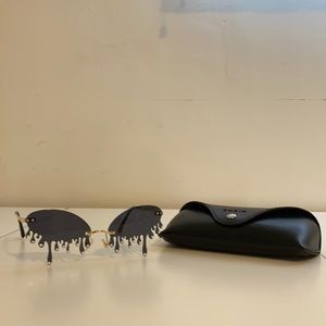 Shein Black Drip Design Sunglasses: